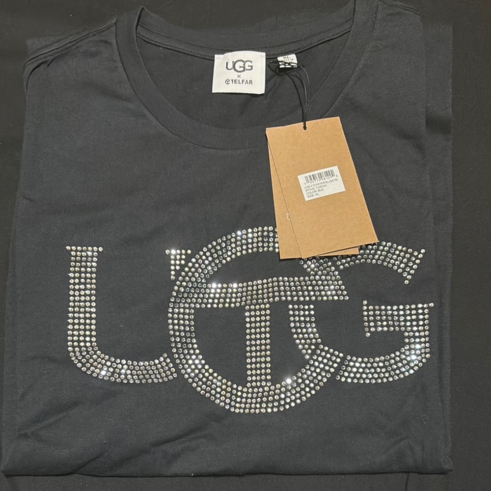 UGG x Telfar Black Tee with Silver Accents